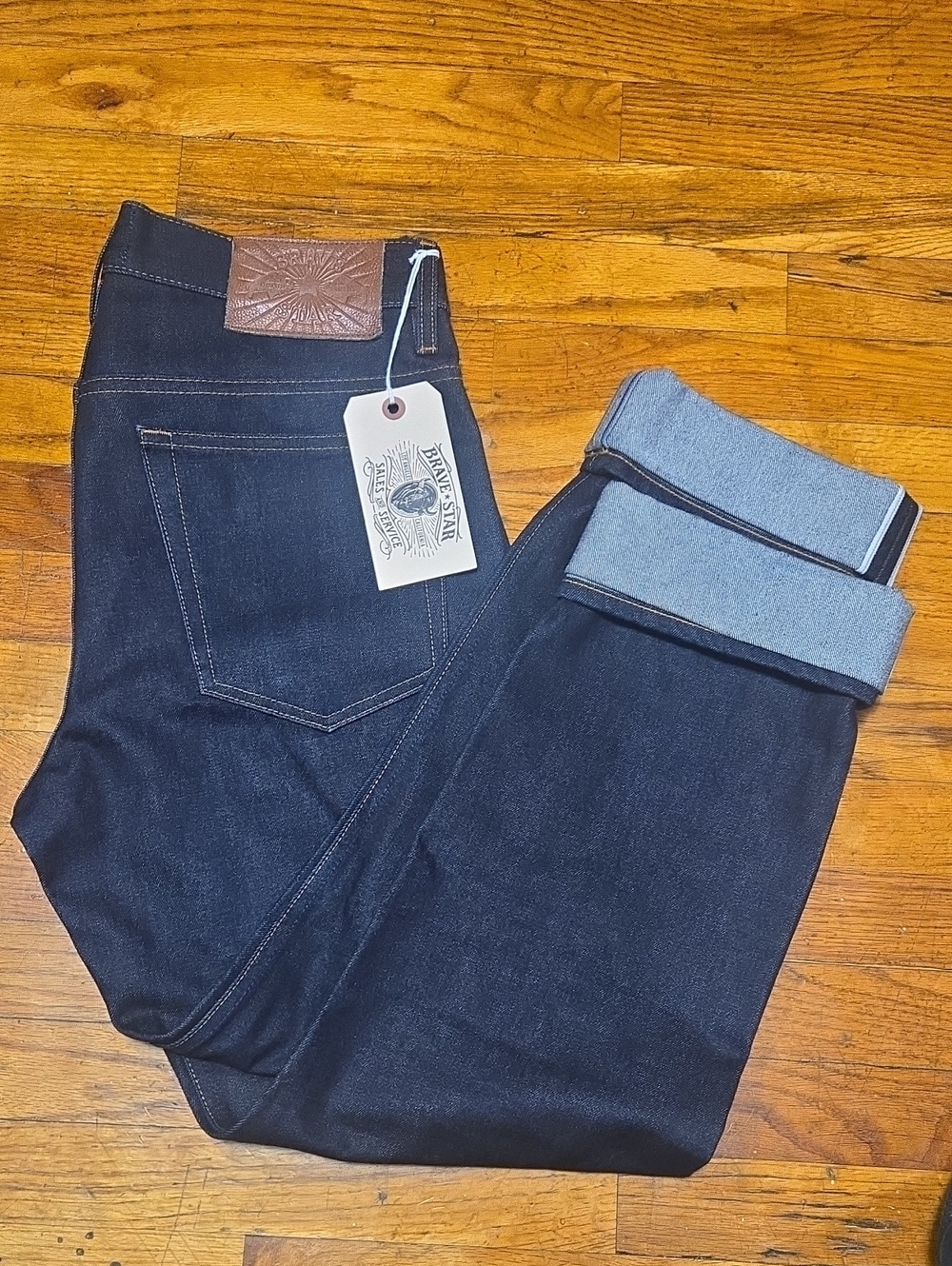 NWT Brave Star Selvage True Straight 16.5oz Blue Blood Button-Fly Jeans 33x34.5